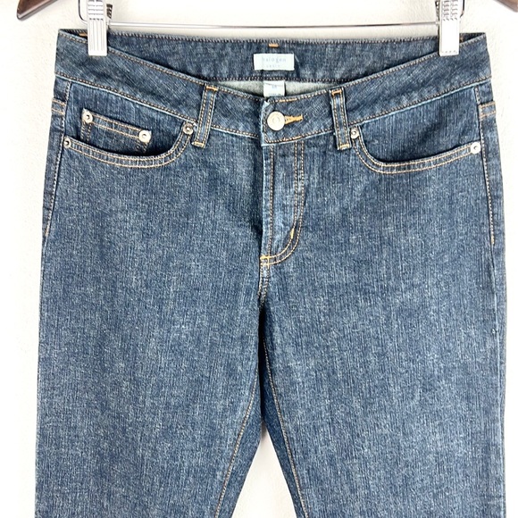 HALOGEN | 👖 Dark Blue Thick Low-Rise Wide Bootcut Denim Jeans - Picture 3 of 9